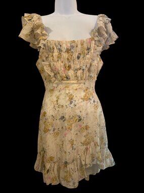 Mika & Gala Floral Ruffle Mini Dress Size 8